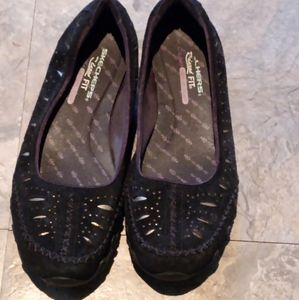 Skechers black flats, size 10